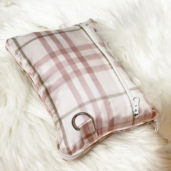Burberry | Pink Tartan Rain Slicker Poncho folds into carry bag - Picture 9 of 16